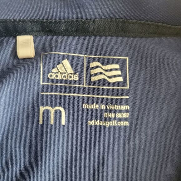 M ADIDAS blue floral sup half zip active athleisure wicking shirt top MEDIUM - Picture 7 of 12